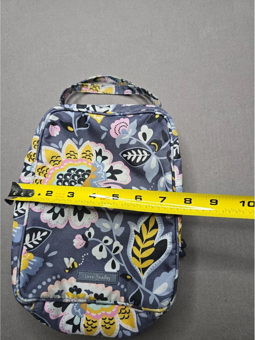 Vera Bradley Floral Insulated Lunch Bag Navy Pink Yellow Double Zip Handle